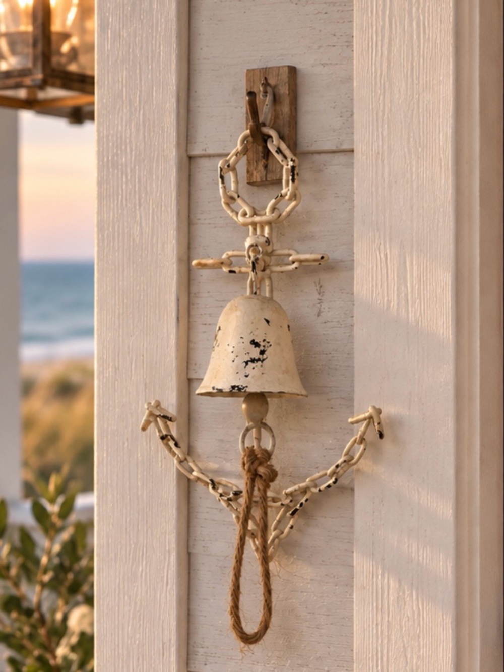 Distressed Iron Anchor Bell – Coastal Nautical Wall Decor